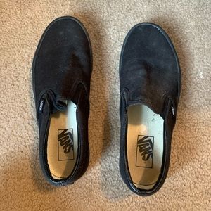 women’s all black slip on vans
